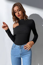 Load image into Gallery viewer, Cutout Rib-Knit Mock Neck Bodysuit
