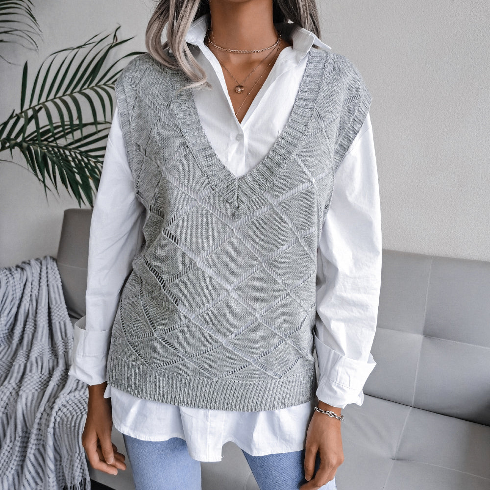 Argyle Capped Sleeve Sweater Vest