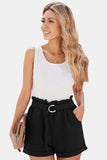 Tie Waist Ruffle Pocketed Shorts