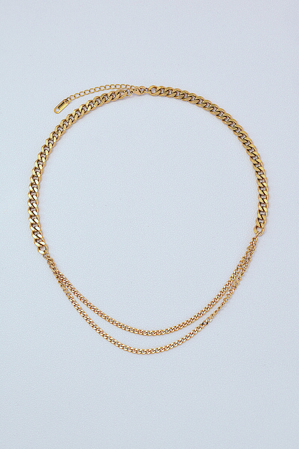 Take My Hand Gold-Plated Double-Layered Chain Necklace