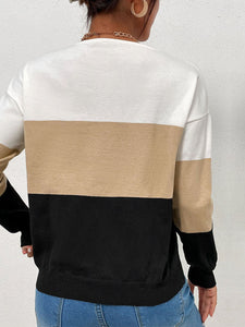 Triple Color Block Long Sleeve Top