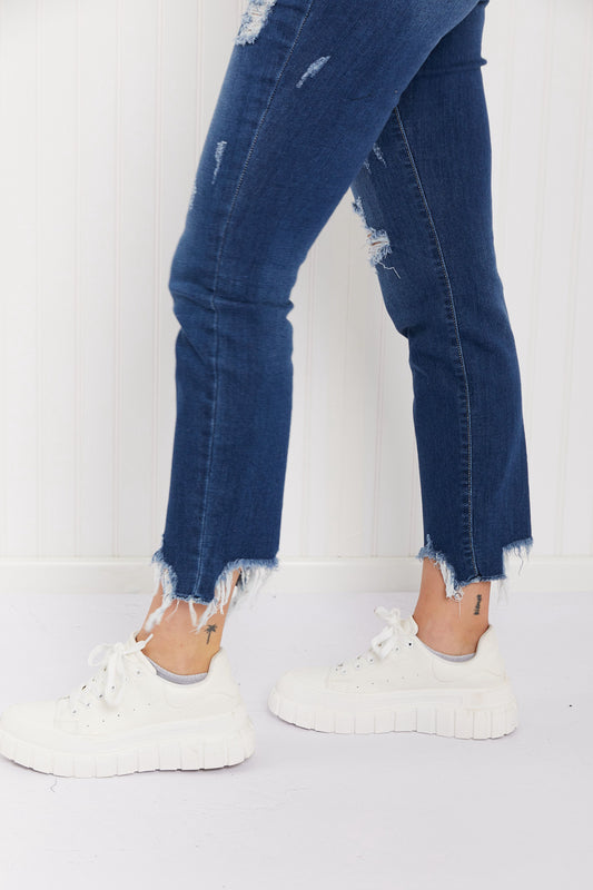 Judy Blue Kendall Full Size Shark-Bite Slim Jeans