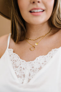 Kiss and Tell Double-Layered Gold-Plated Necklace