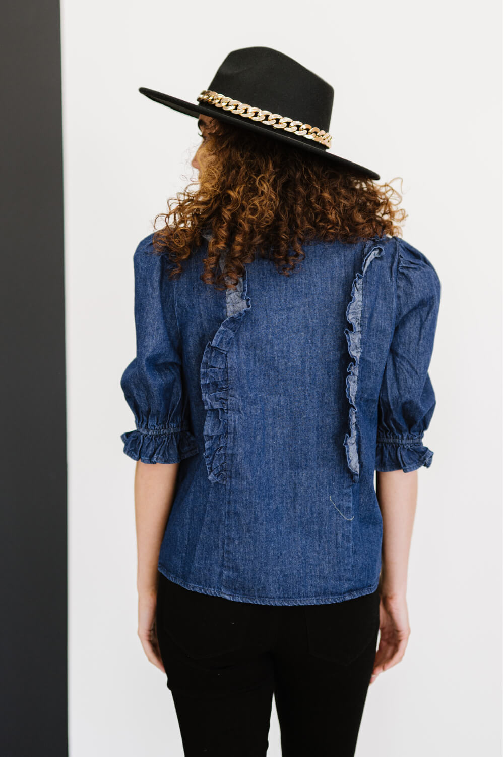 Sweet Generis Be True Full Size Run Denim Top