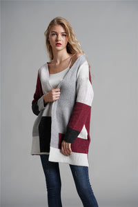 Color Block Open Front Longline Cardigan