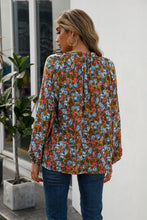 Load image into Gallery viewer, Floral Tie Neck Long Sleeve Blouse
