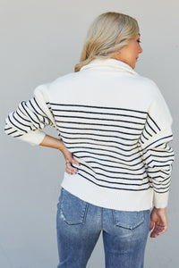 HYFVE Crisp Autumn Air Striped Quarter-Zip Knit Pullover