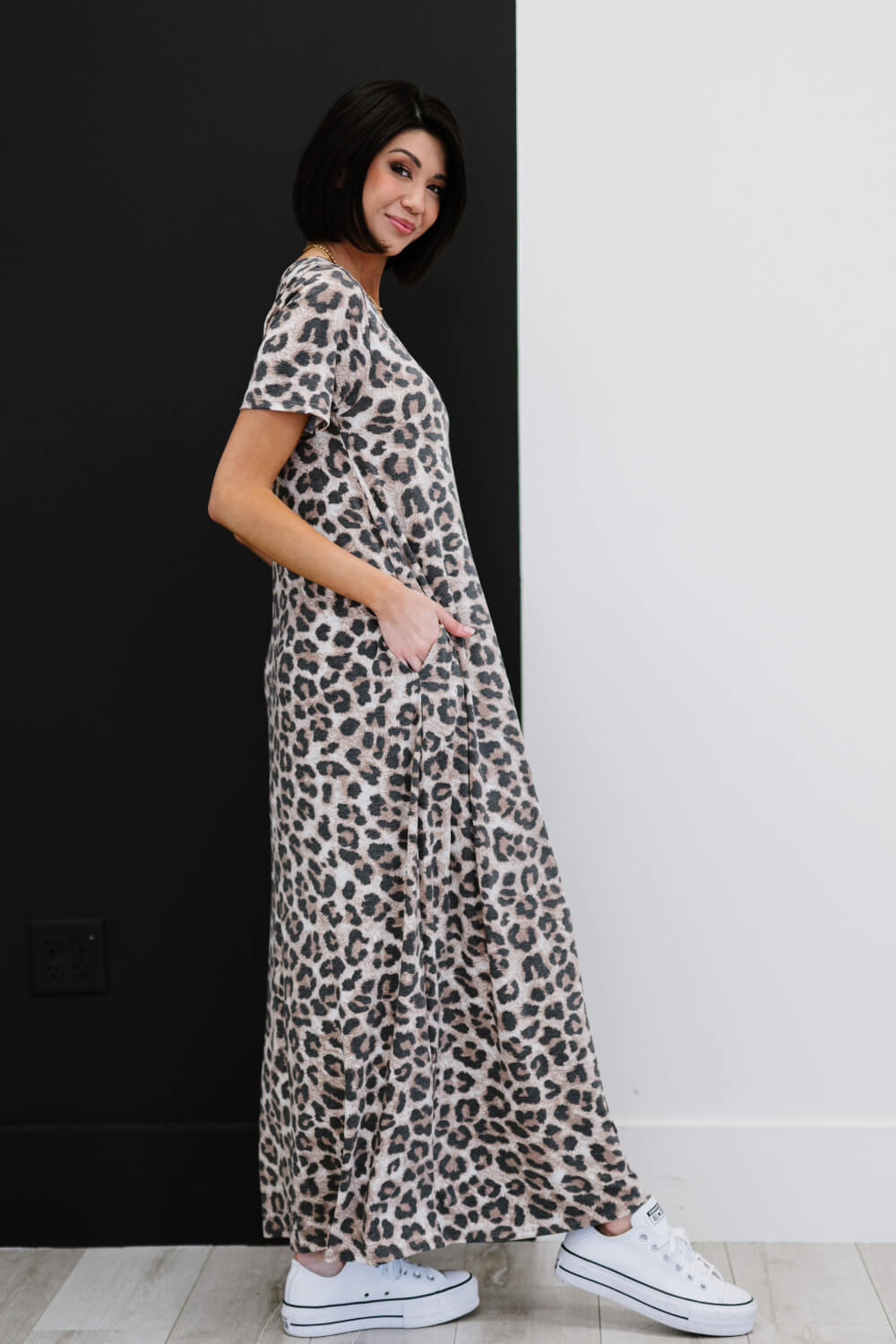 Zenana Born to be Wild Full Size Run Leopard Print Maxi Dress