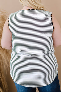 Plus Size Leopard Color Block Tank