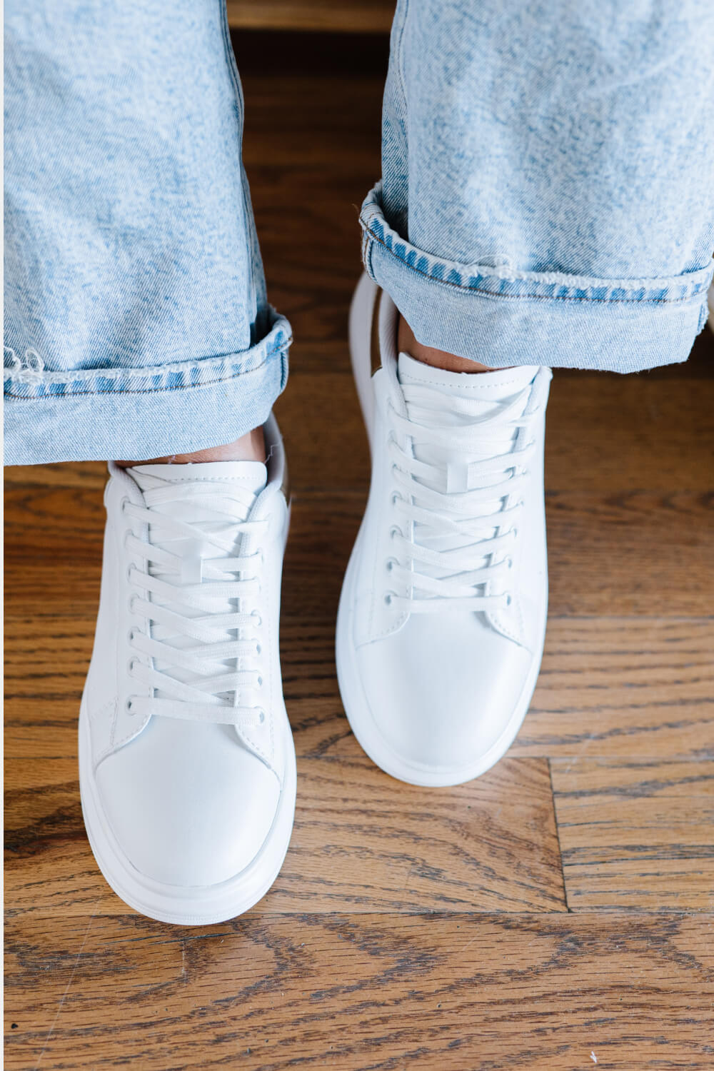 Berness Kicks and Giggles Chunky Sole Sneakers in White and Gold