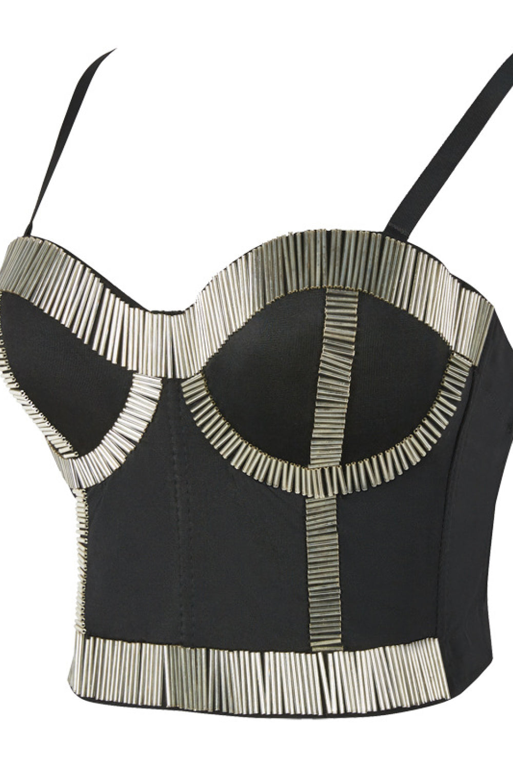 Bugle Bead Trim Bustier