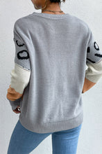 Load image into Gallery viewer, Leopard Color Block Round Neck Sweater
