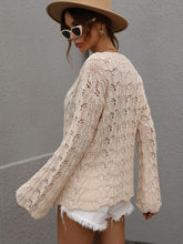 Load image into Gallery viewer, Openwork Dropped Shoulder Knit Top
