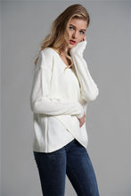 Load image into Gallery viewer, Tulip Hem Surplice Knit Sweater
