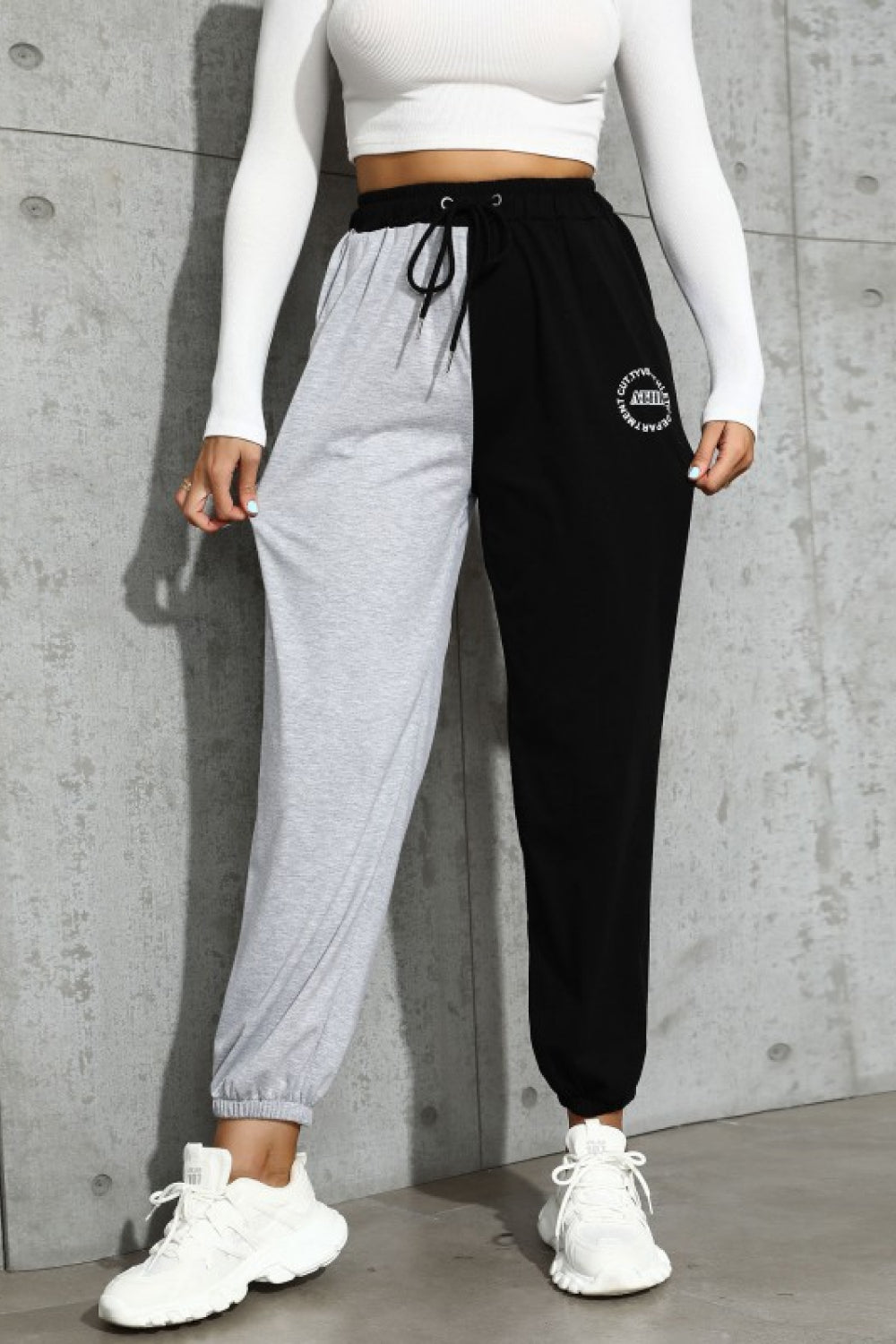 Two Tones Drawstring Joggers