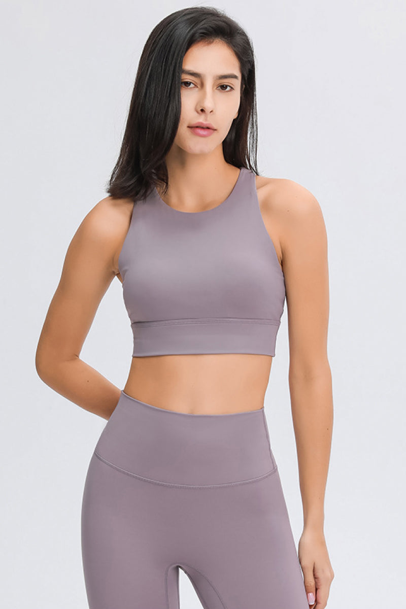 Cut Out High Neck Sports Bra