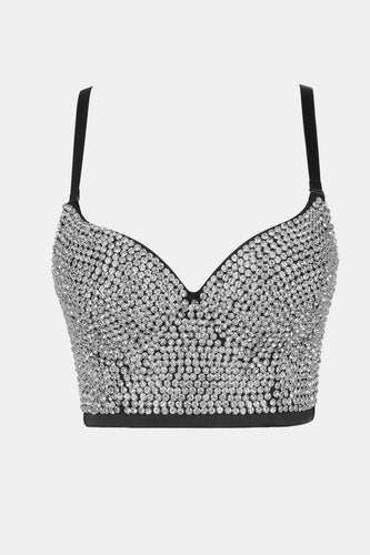 All-Over Rhinestone Sweetheart Neck Bustier