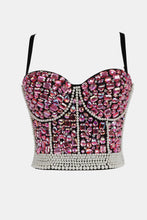 Load image into Gallery viewer, Rhinestone and Faux Pearl Bustier
