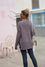 Load image into Gallery viewer, Fuzzy Side Slit High-Low Sweater
