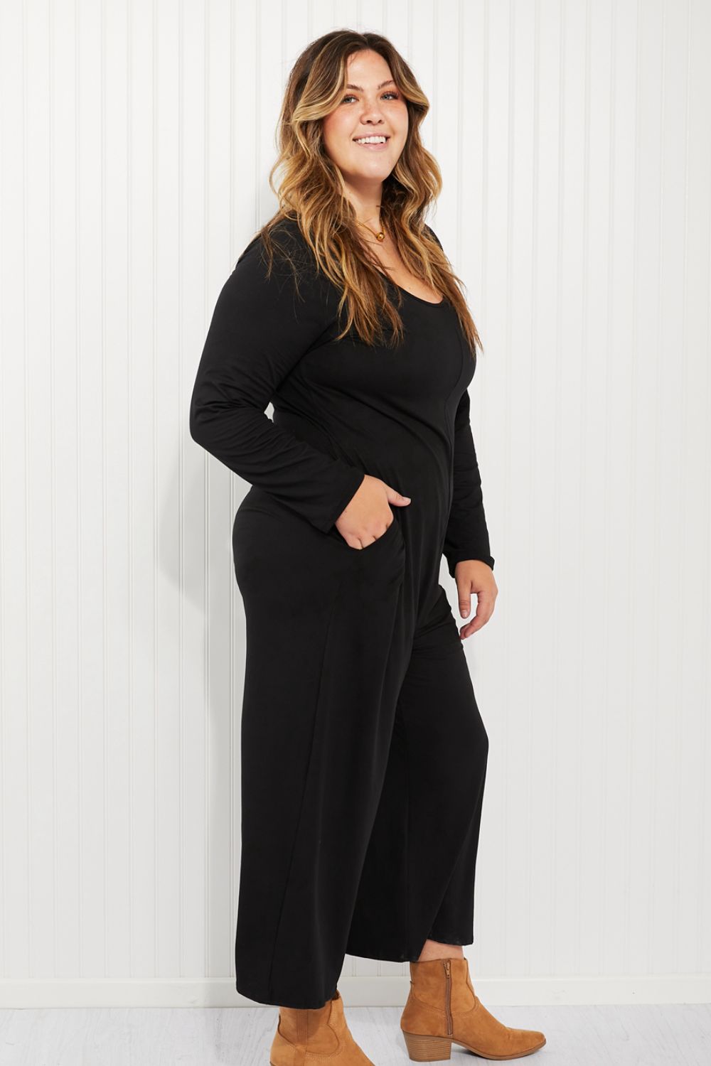 Acting Pro Fairest of All Full Size Long Sleeve Jumpsuit