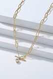 Front-Clasp Cable Chain Necklace with Rhinestone