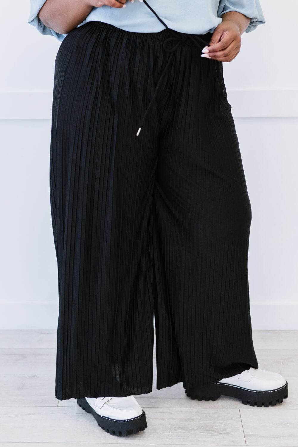 Zenana Pleats for Days Full Size Run Palazzo Pants