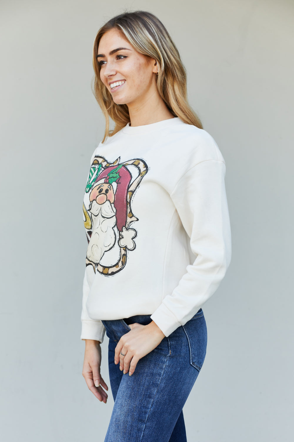 TEES2URDOOR Full Size Mommy and Me Christmas Graphic Dropped Shoulder Sweatshirt