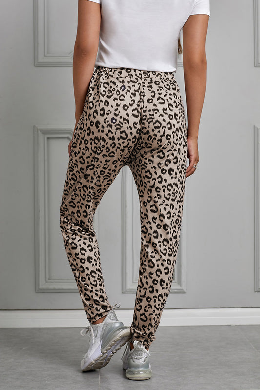 Leopard Print Casual Skinny Pants