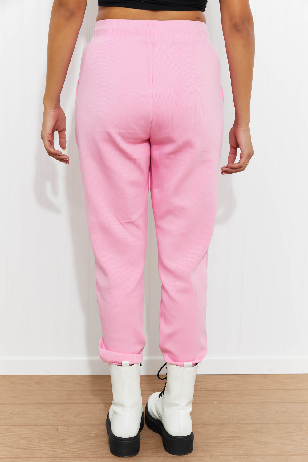 White Birch Winding Down Full Size High-Waisted Joggers