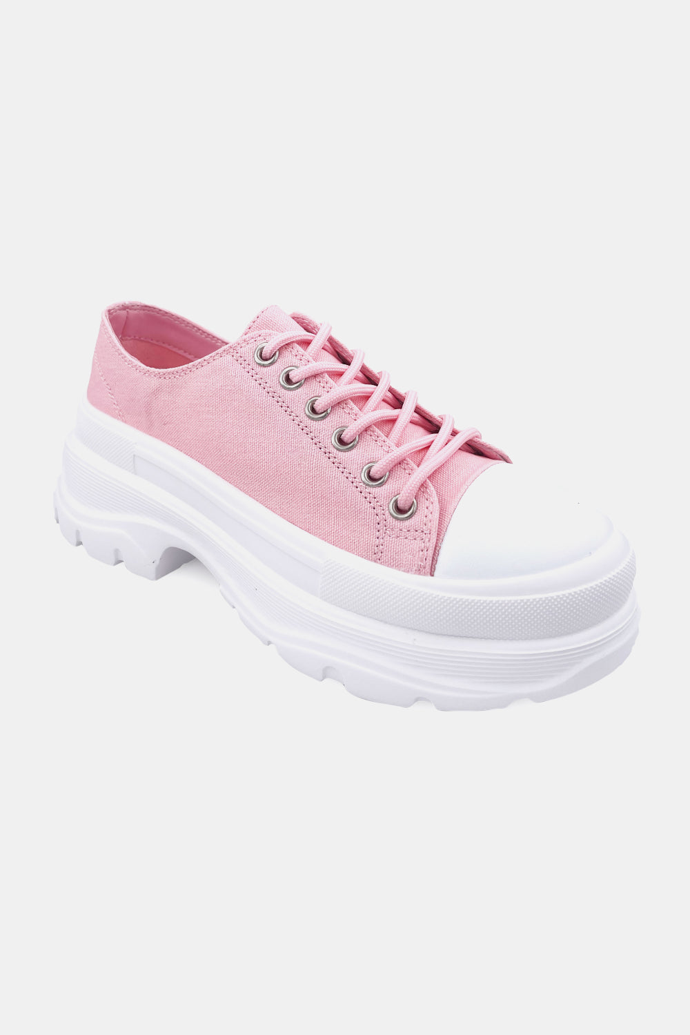 Berness Platform Lace-Up Sneakers in Pink