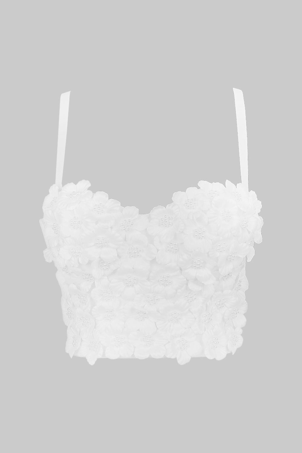 Flower Embellishment Spaghetti Strap Bustier