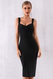 Solid Spaghetti Strap Bodycon Dress