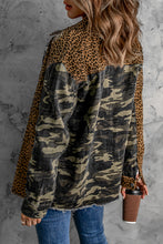 Load image into Gallery viewer, Animal Print Camouflage Raw Hem Denim Jacket
