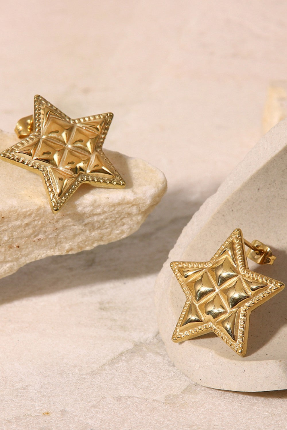 Textured Star Stud Earrings