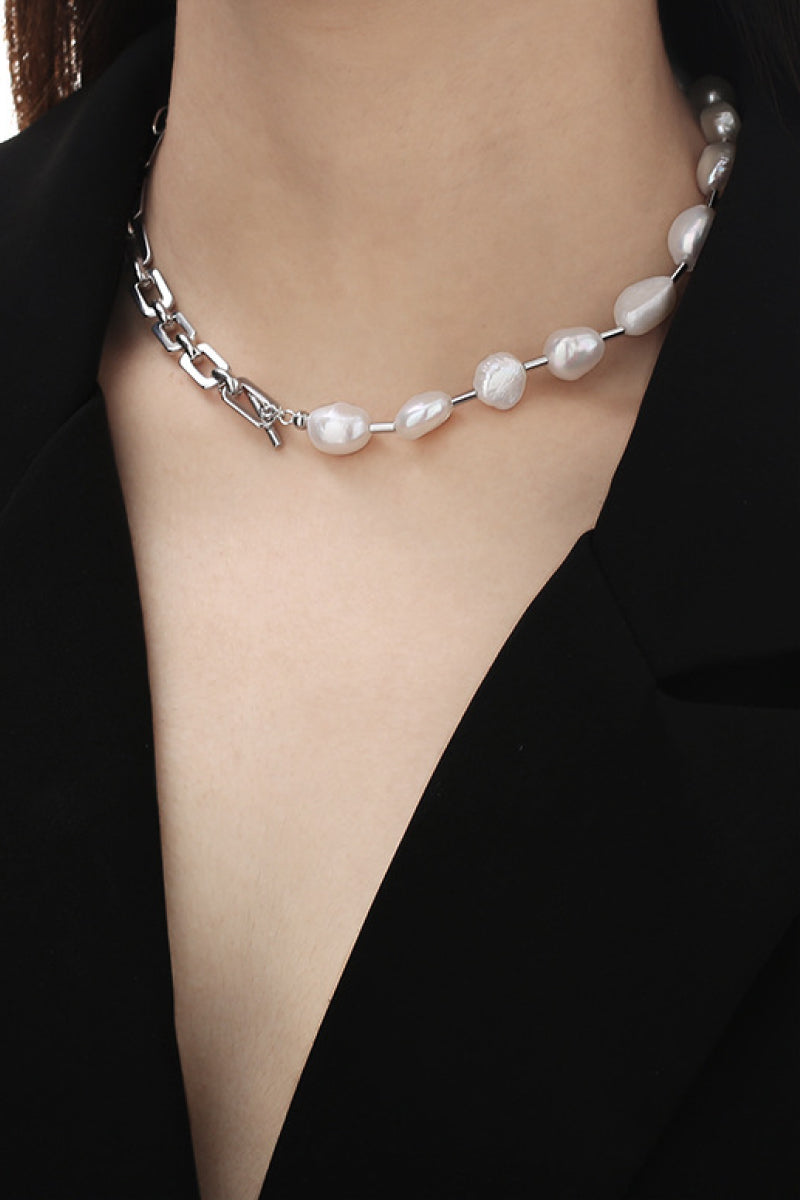 Freshwater Pearl & Chain Necklace