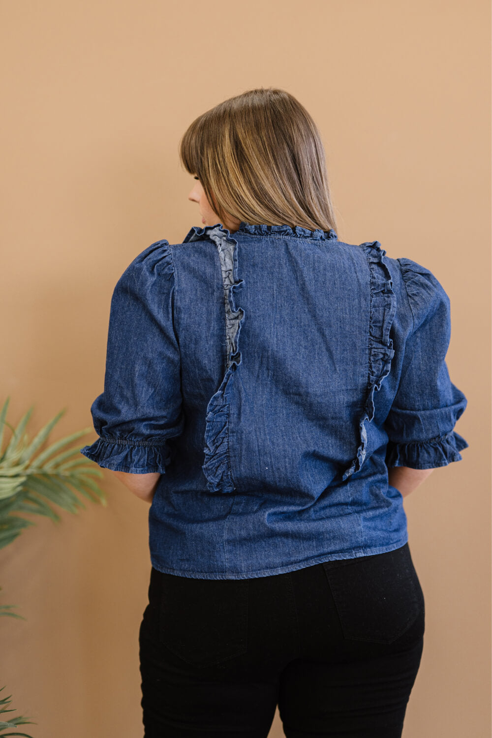 Sweet Generis Be True Full Size Run Denim Top