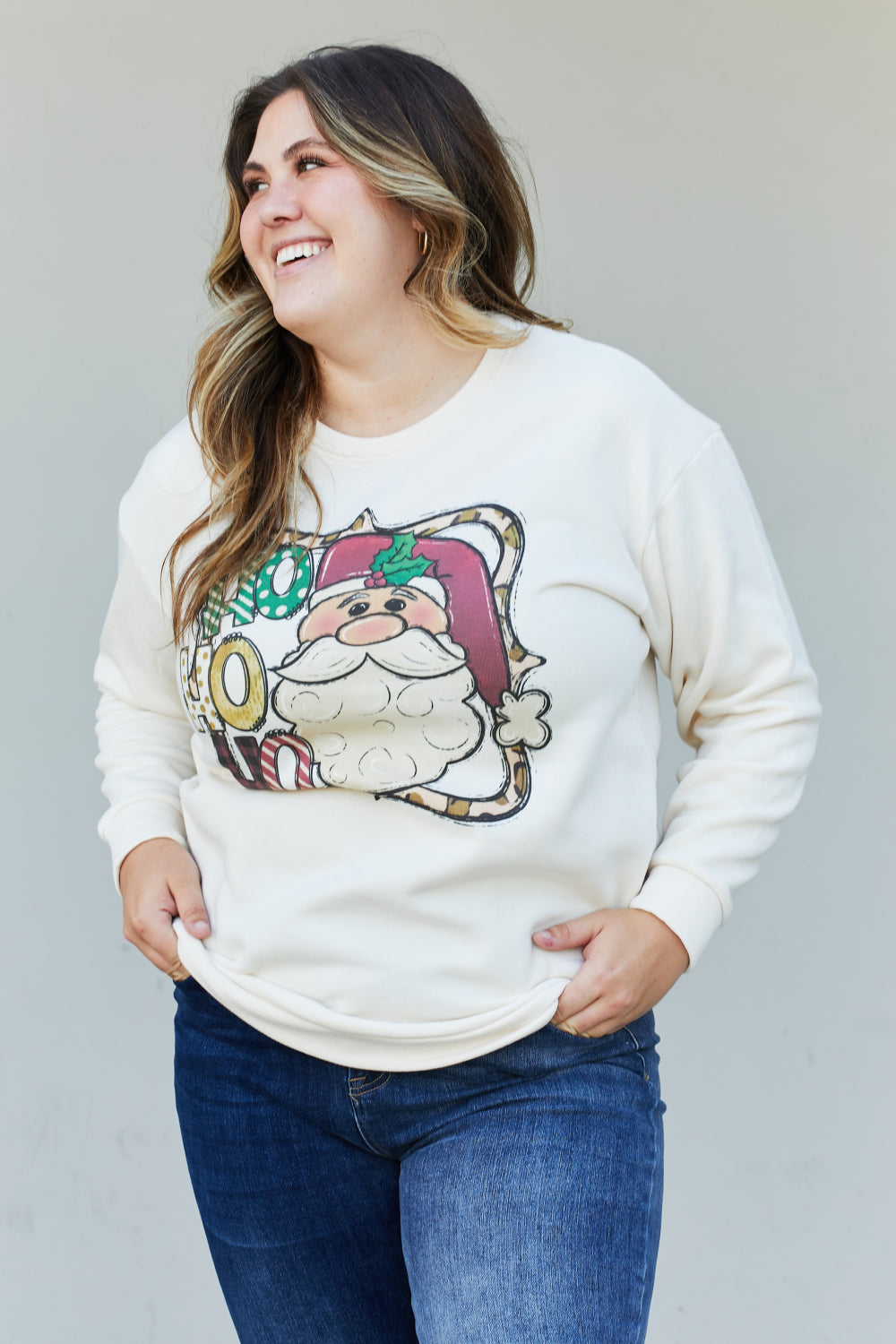 TEES2URDOOR Full Size Mommy and Me Christmas Graphic Dropped Shoulder Sweatshirt