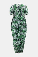 Load image into Gallery viewer, Plus Size Leopard Print Pleated Detail Midi Dress
