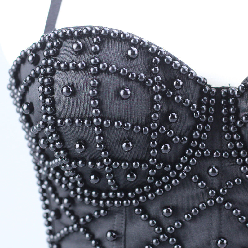 Faux Pearl Beaded Bustier