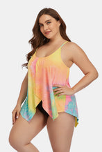 Load image into Gallery viewer, Plus Size Tie-Dye Scoop Neck Two-Piece Swim Set
