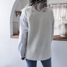 Load image into Gallery viewer, Rib-Knit V-Neck Sweater Vest
