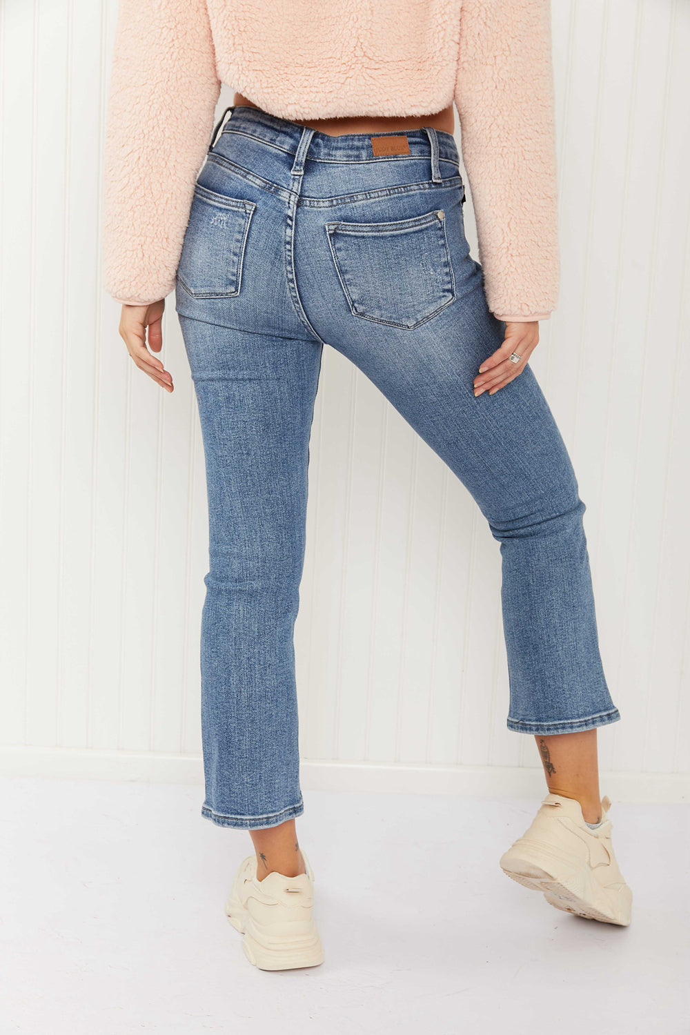 Judy Blue Thea Full Size Mid-Rise Cropped Bootcut Jeans