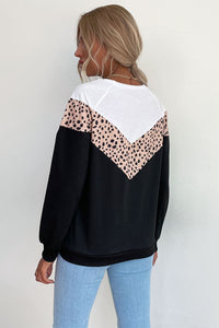 Chevron Color Block Raglan Sleeve Top