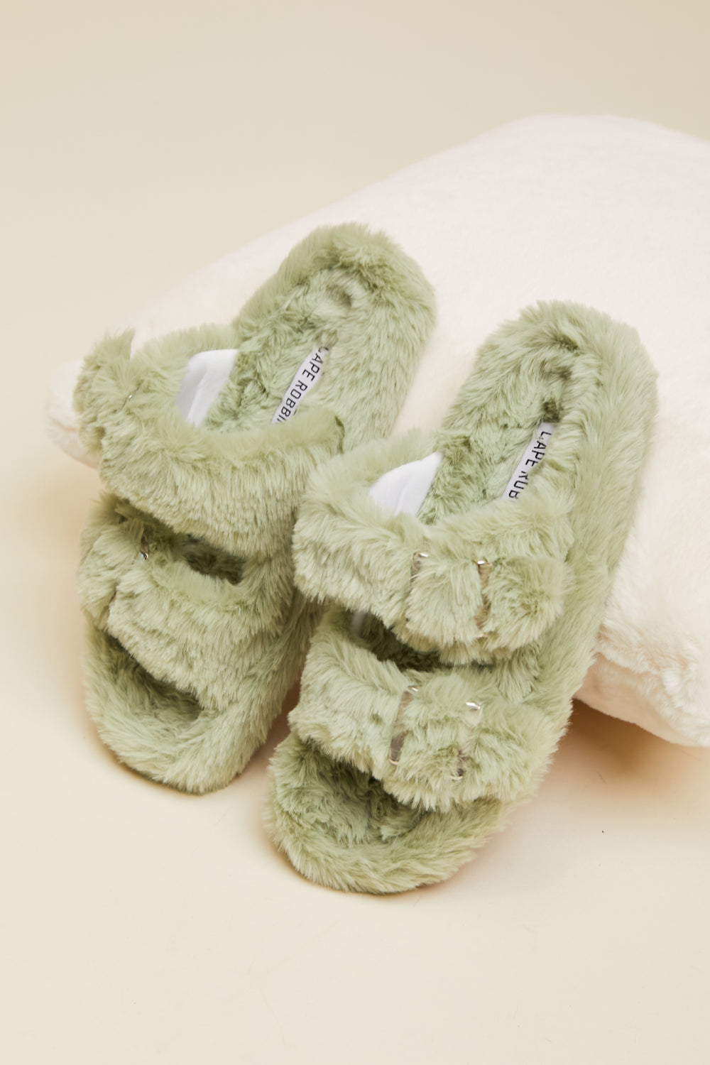 Cape Robbin Soft Steps Buckled Fuzzy Sandals