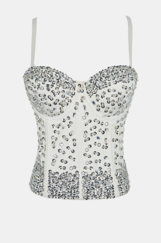 Sequined Bustier with Boning