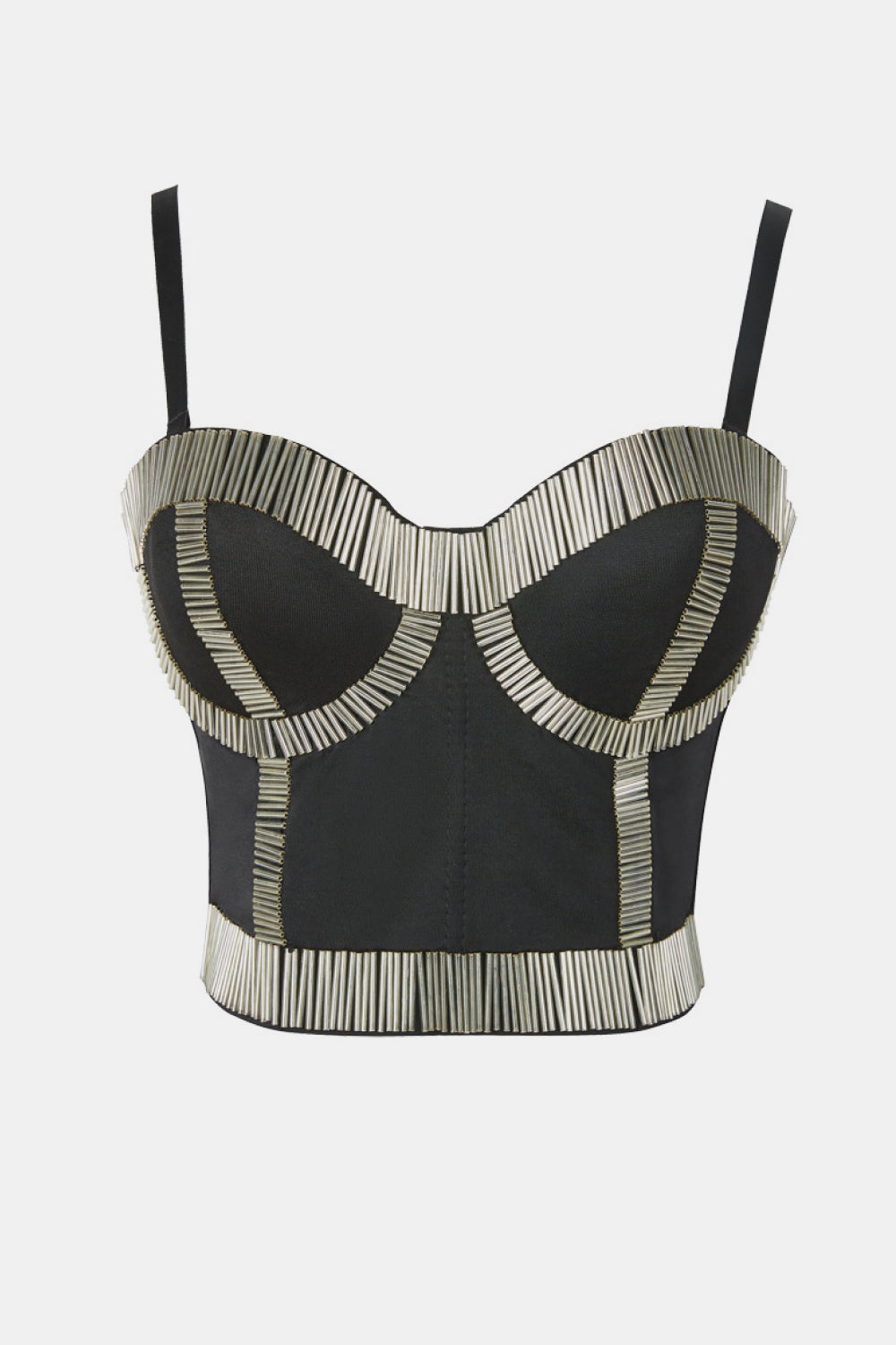 Bugle Bead Trim Bustier