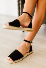 Load image into Gallery viewer, KAYLEEN Walking By Peep-Toe Espadrilles in Black
