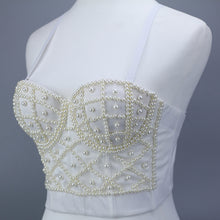 Load image into Gallery viewer, Faux Pearl Beaded Bustier
