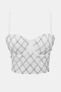 Grid Rhinestone Bustier