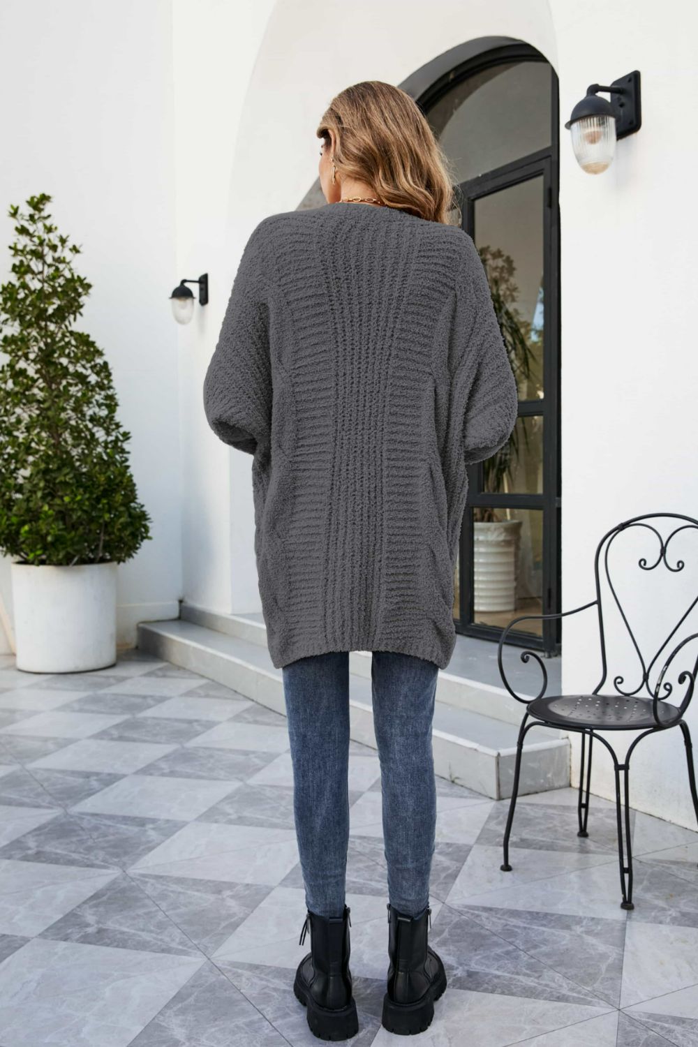 Chunky Knit Open Front Cardigan